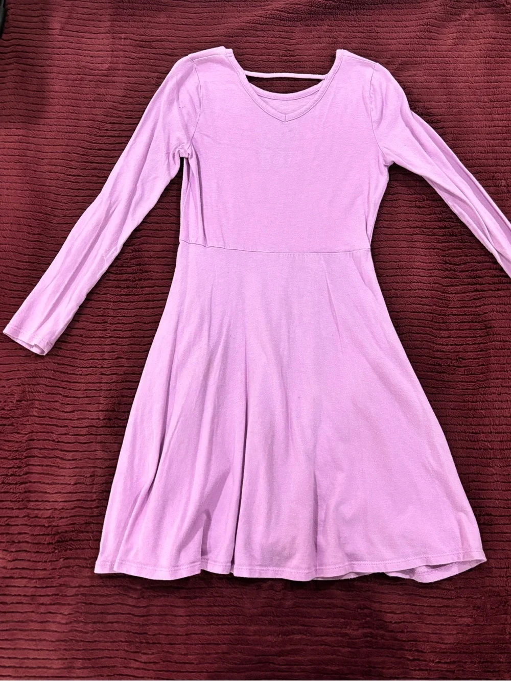 Girls' Purple Long-Sleeve Frozen Character Skater Dress